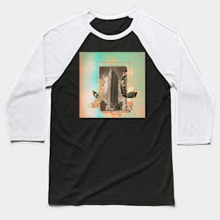 Nostalgic skycraper, vintage collage art Baseball T-Shirt